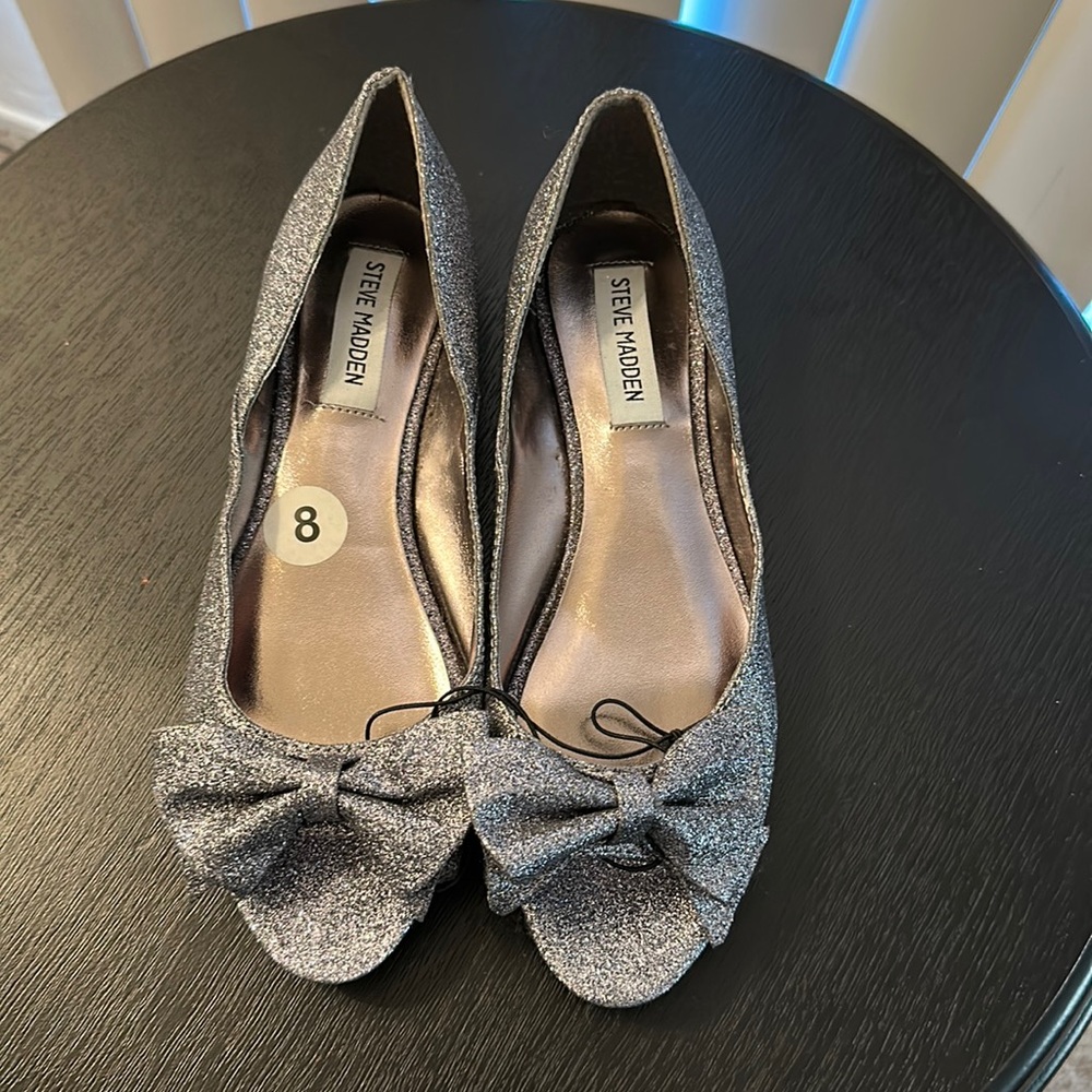 Steve Madden Sparkle Bow Flats